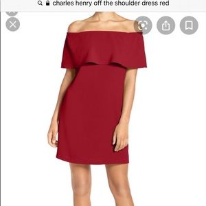 Charles henry off the shoulder dress